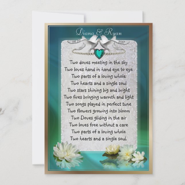 Save The Date Emerald Heart Enregistrer la date (Devant)