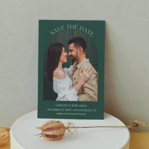 Save The Date Émeraude vert Mariage monogramme Enregistrer la da