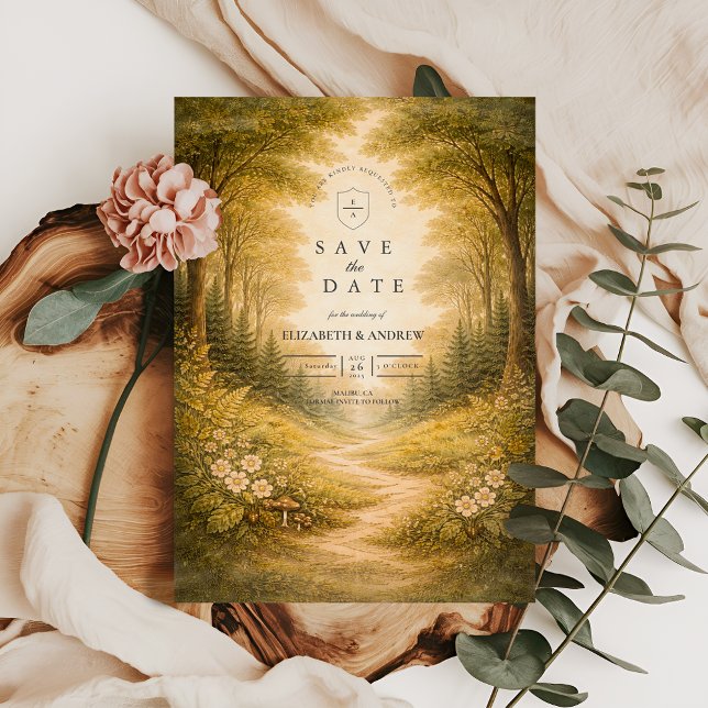 Save The Date Enchanted Forest Path Wedding (Créateur téléchargé)