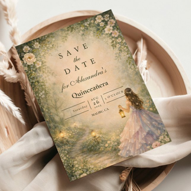 Save The Date Enchanted Forest Princess Quinceañera (Créateur téléchargé)