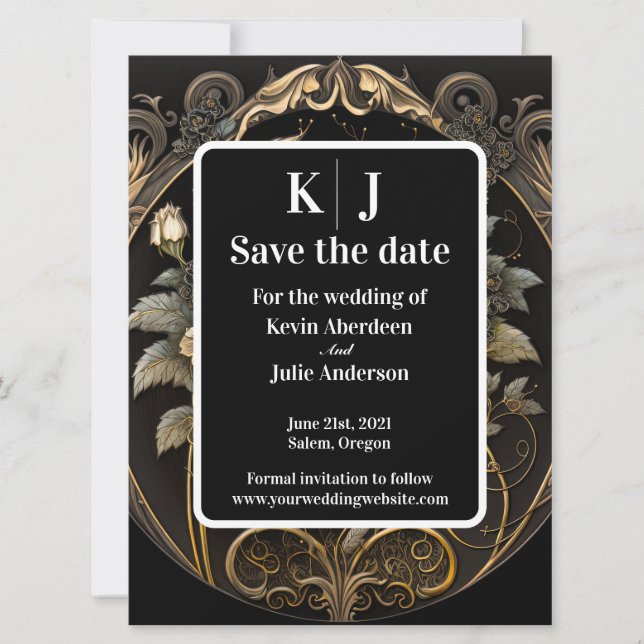 Save The Date Enchantement Or Faire Part de Mariage (Devant)