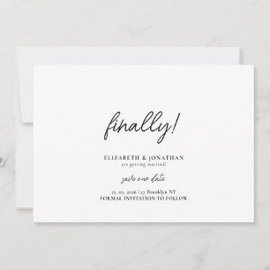 Save The Date Enfin Économiser la Date de Mariage Minimaliste de