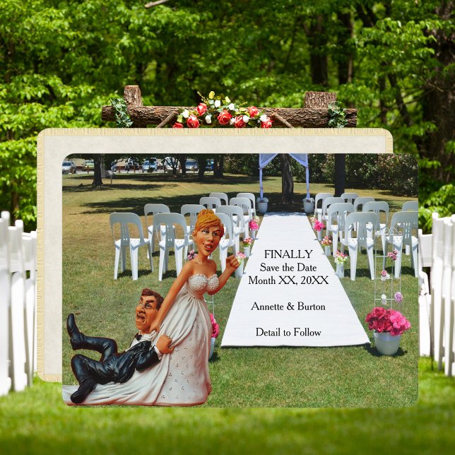 Save The Date Enfin enregistrer la date Funny Couple Flat Card (Finally Save the Date Funny Couple Flat Card)