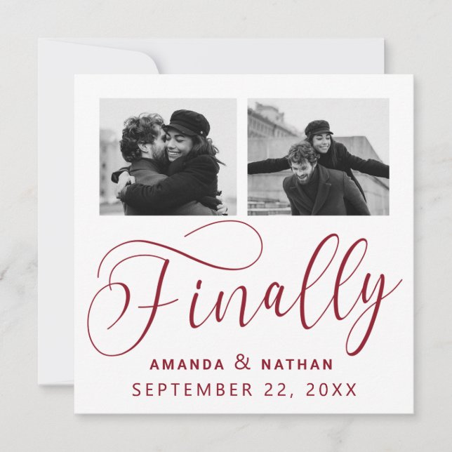 Save The Date Enfin minimaliste Mariage 2 Photo Enregistrer la d (Devant)