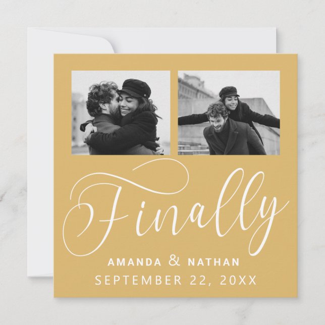 Save The Date Enfin Minimaliste Mariage 2 Photo Enregistrez la D (Devant)