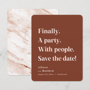 Save The Date Enfin un parti Texte simple Sienna Minimaliste