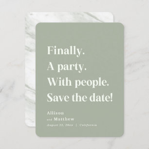 Save The Date Enfin une partie simple texte Sage vert minimalist