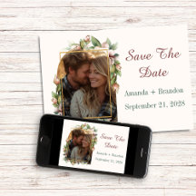 Engagement Enregistrer la date Boho Arche florale 