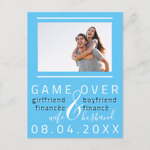 Save The Date Engagement Photo Funny Ocean  Blue Postcard