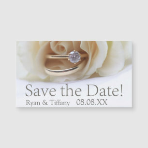 Save the Date Engagement ring and rose