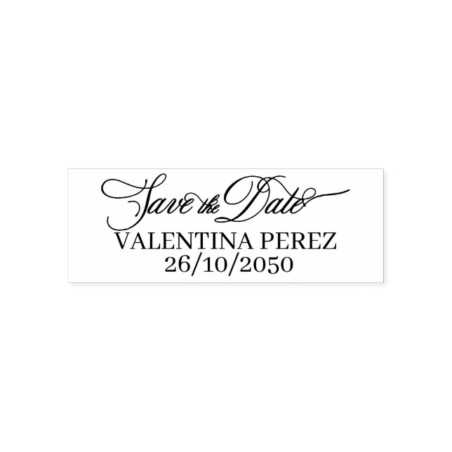 Save the Date English Version Golden Quince Self-inking Stamp (Design)