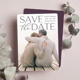 Save The Date Énoncé moderne   Photo Verticale Enregistrer La Da