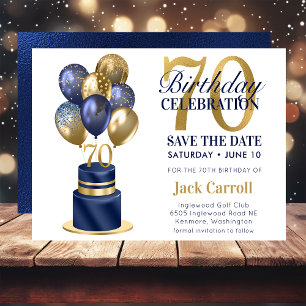 Save The Date Enregistrer la date 70e anniversaire Marine Blue C