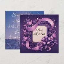 Enregistrer la date avec des rubans violets