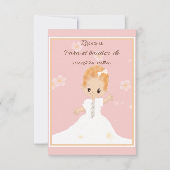 Save The Date Enregistrer la date bébé fille espagnole (Devant)