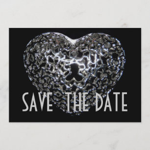 Save The Date Enregistrer la date - Bijou de coeur en métal goth