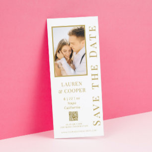 Save The Date Enregistrer La Date Black Gold QR Code Modern Mari