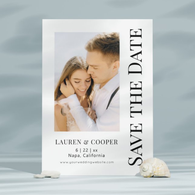 Save The Date Enregistrer La Date Blanc Noir Style Mariage moder (Créateur téléchargé)