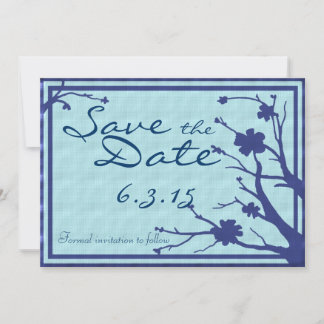 Save The Date Enregistrer la date bleu floral personnalisé invit