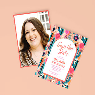 Save The Date Enregistrer La Date Boho Succulent Photo Anniversa