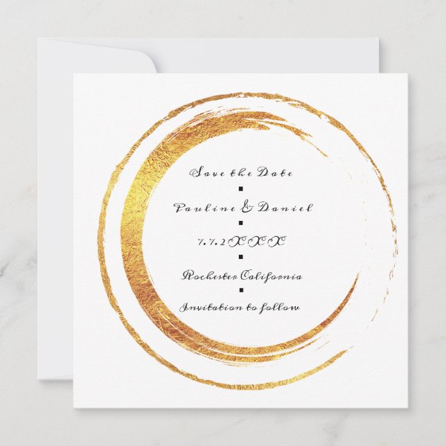 Save The Date Enregistrer La Date Cercles Noir Blanc Or (Devant)