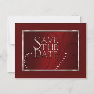 Save The Date Enregistrer la date Crystals Shimmer Red Monotone