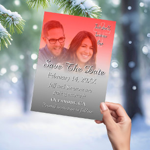 Save The Date Enregistrer la date de la photo Annonce Rouge Arge