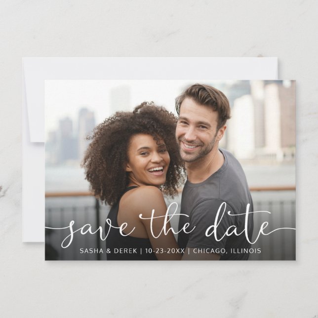 Save The Date Enregistrer la date de mariage avec photo intégral (Devant)