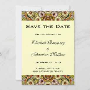 Save The Date Enregistrer la date de mariage vintage fleurs de j