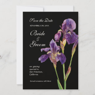 Save The Date Enregistrer la date - Elegant Iris Monogram Invita