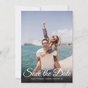 Save The Date Enregistrer la date Elegant Script simple photo