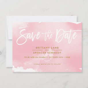 Save The Date ENREGISTRER LA DATE élégante couleur rose pâle