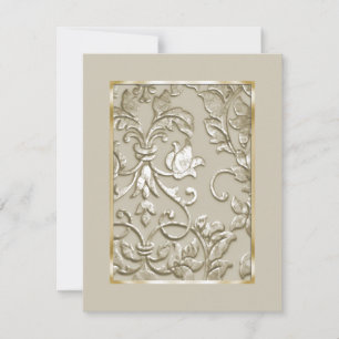 Save The Date Enregistrer la date "Embossed" Champagne Damask