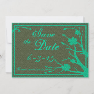 Save The Date Enregistrer la date fleur verte personnalisé invit