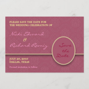 Save The Date Enregistrer la date Floral Purple Plat Card