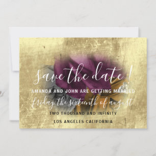 Save The Date Enregistrer La Date Floral Wreath Purple Gold