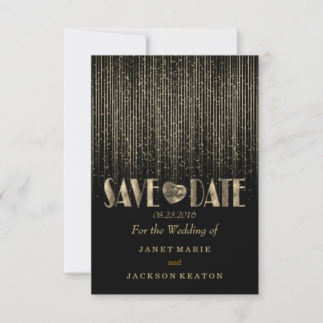 Save The Date Enregistrer la date Gold Star Douche (Devant)