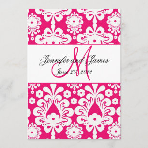 Save The Date Enregistrer La Date Hot Pink Mariage damassé