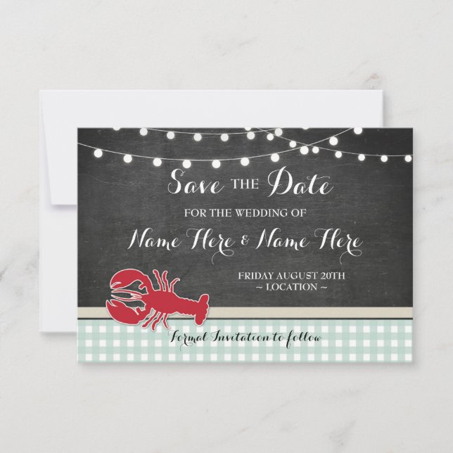 Save The Date Enregistrer La Date Mariage Crawfish Boil Lobster  (Devant)