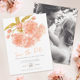 Save The Date Enregistrer la date mariage fleur de pêche