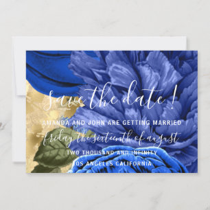 Save The Date Enregistrer La Date Mariage Mariée Floral Gold Blu