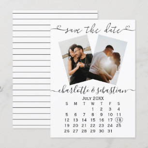 Save The Date Enregistrer la date Mariage noir blanc personnalis