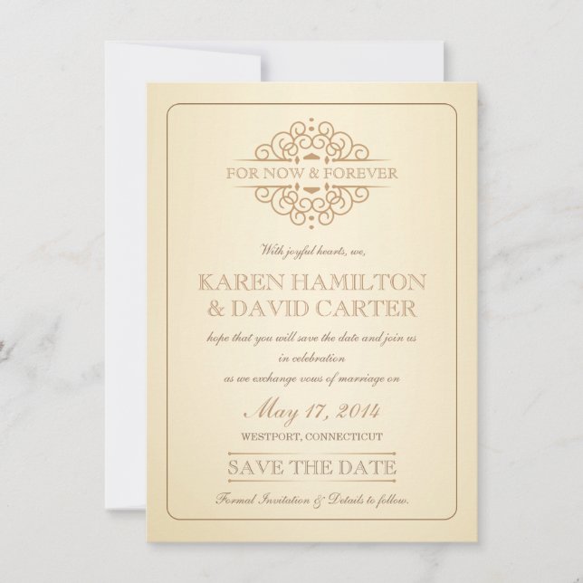 Save The Date Enregistrer la date - Mariage officiel victorien V (Devant)