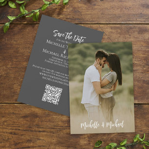 Save The Date Enregistrer la date Mariage Photo Simple Elegant Q