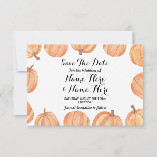 Save The Date Enregistrer la date Mariage Rustic Citrouille aqua