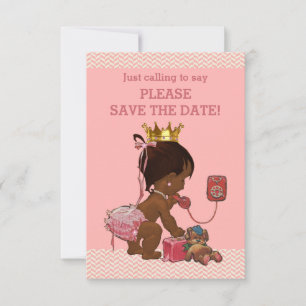 Save The Date Enregistrer la date mignonne Princesse ethnique su