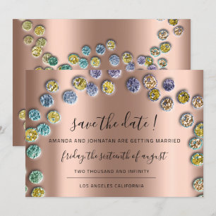 Save The Date Enregistrer la date minimalisme or vert rose