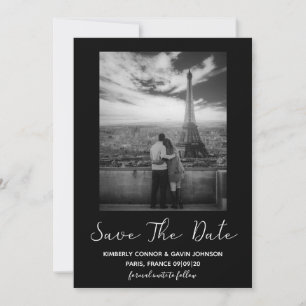 Save The Date Enregistrer la date minimaliste Photo Noir et Blan