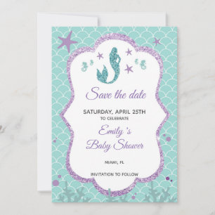 Save The Date Enregistrer la date Parties scintillant de sirène