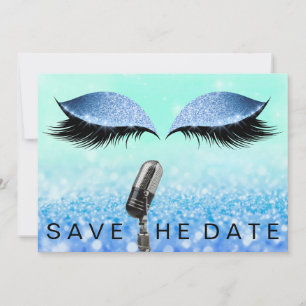 Save The Date Enregistrer La Date Parties scintillant Microphone